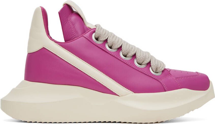 Rick Owens Pink Zip-Up Sneakers - Picture 10
