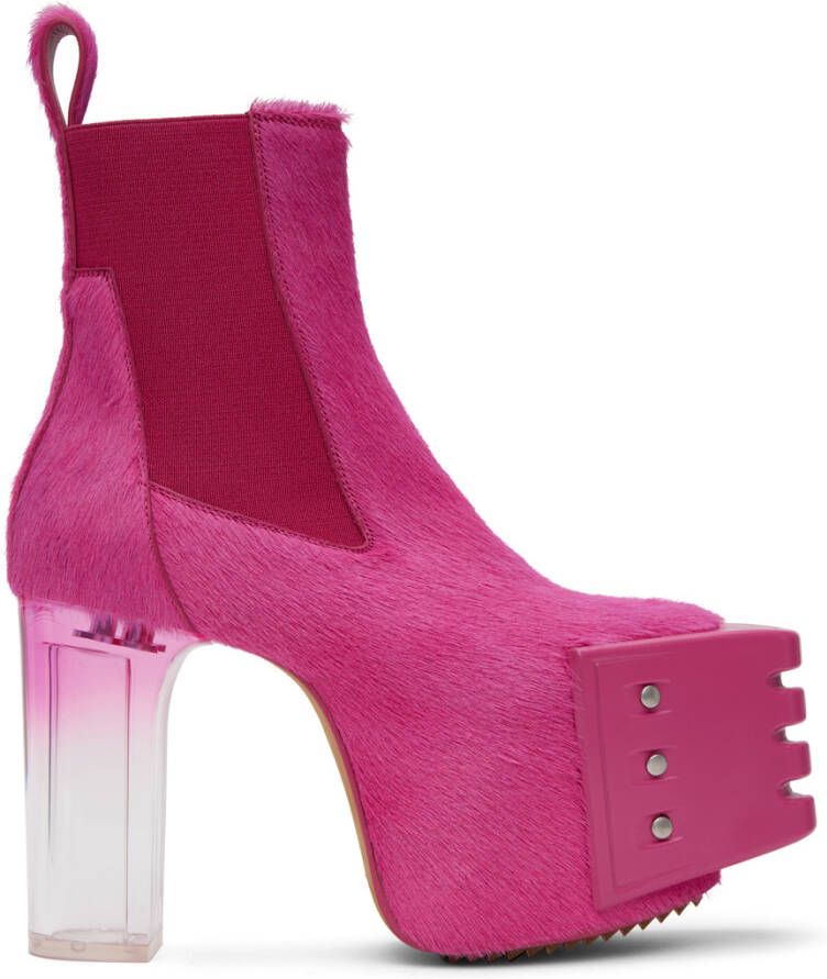 Rick Owens Pink Grilled Boots - Picture 2
