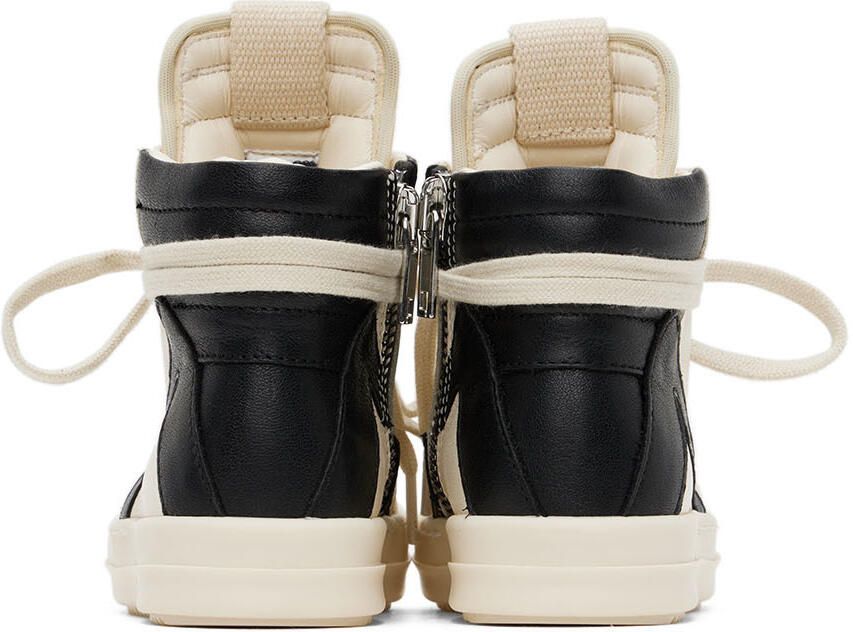 Rick Owens Baby Black & Off-White Geobasket Sneakers - Picture 3