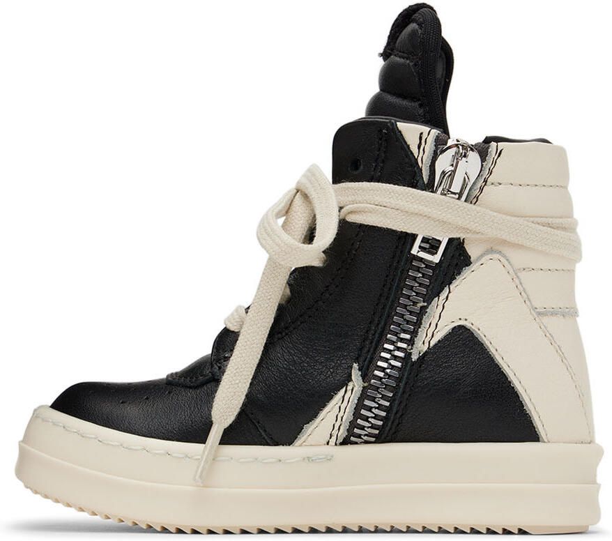 Rick Owens Baby Black & Off-White Geobasket Sneakers