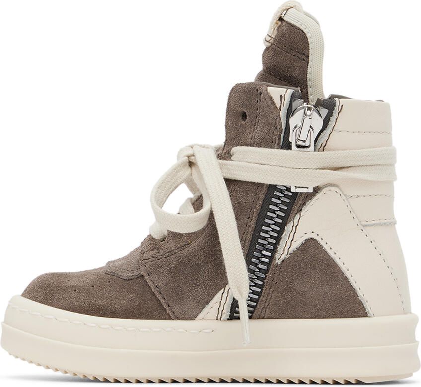 Rick Owens Baby Gray & Off-White Geobasket Sneakers