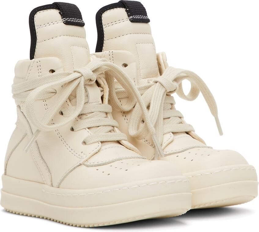 Rick Owens Baby Off-White Geobasket High Sneakers - Picture 2