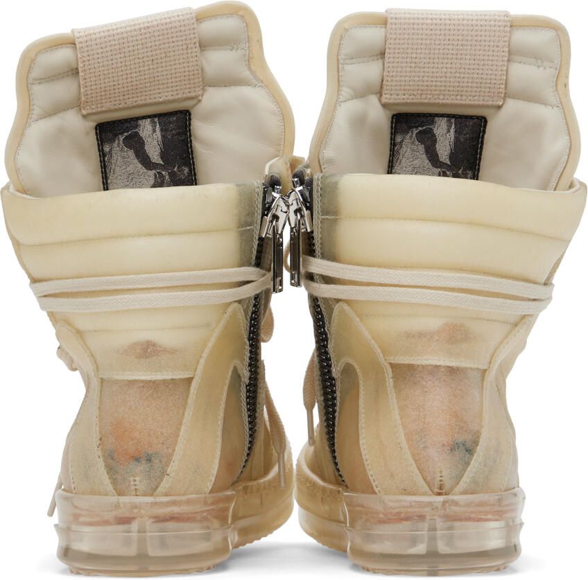 Rick Owens Beige Geobasket Sneakers