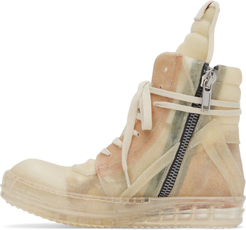 Rick Owens Beige Geobasket Sneakers - Picture 2