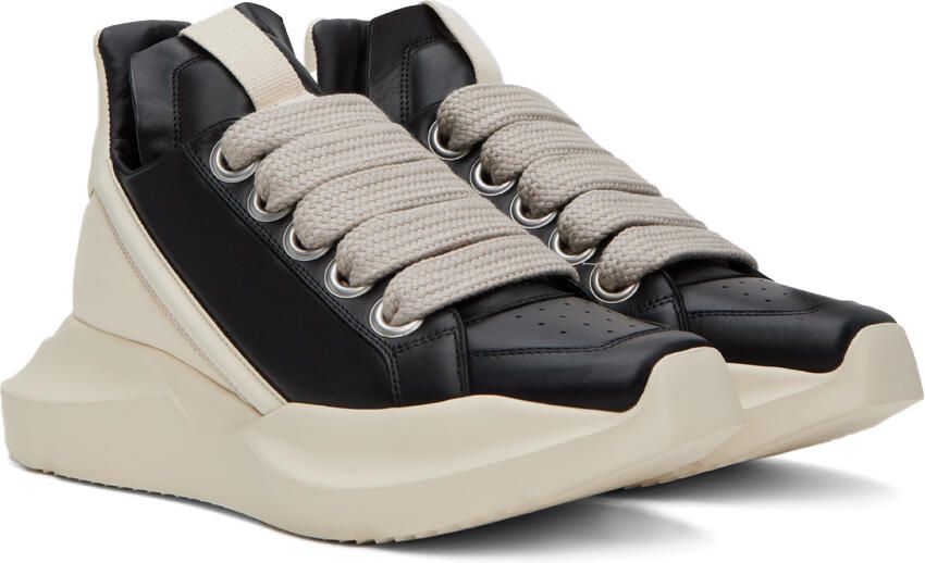 Rick Owens Black & Off-White Geth Sneakers - Picture 6