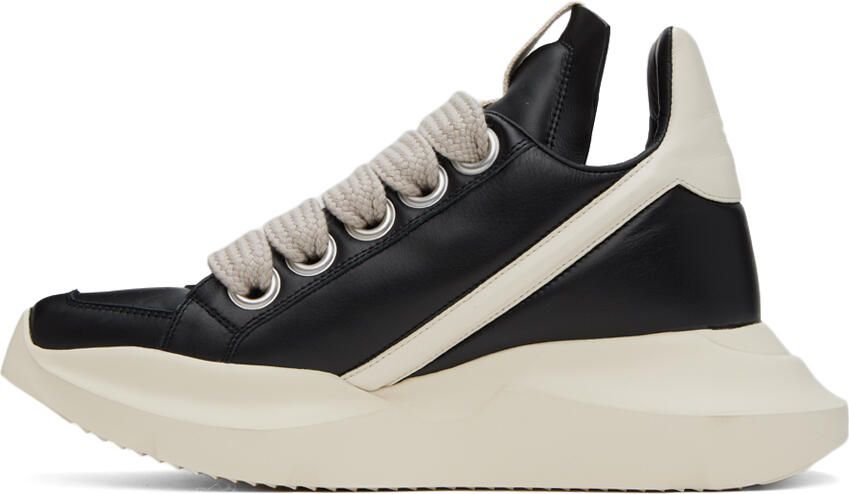 Rick Owens Black & Off-White Geth Sneakers - Picture 3