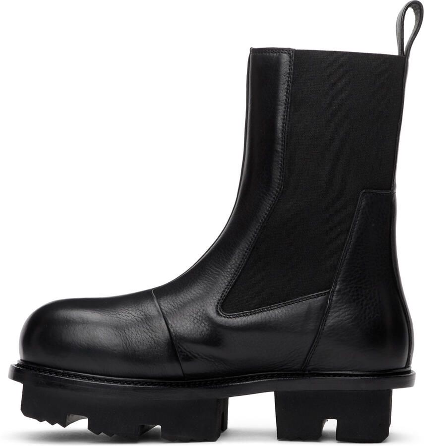 Rick Owens Black Bozo Megatooth Chelsea Boots