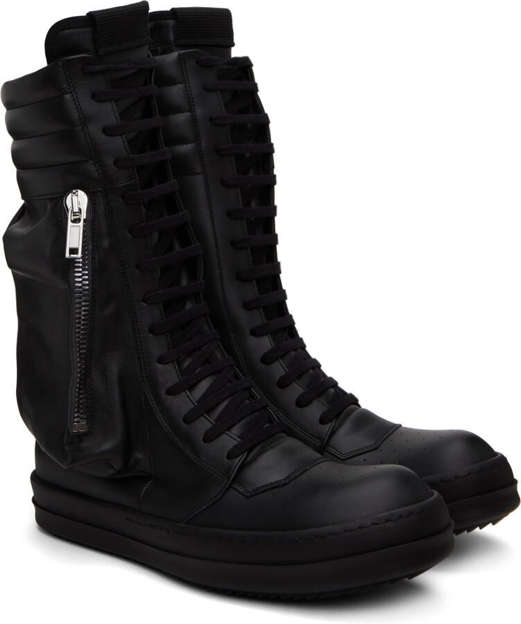 Rick Owens Black Cargobasket Sneakers - Picture 2