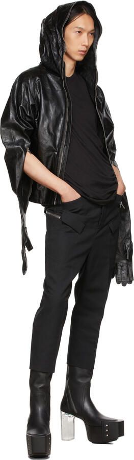 Rick Owens Black Double Zip Platform Boots - Picture 4