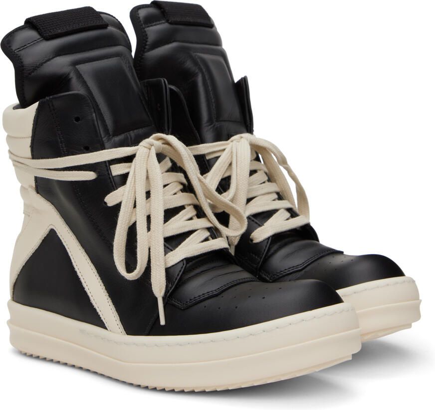 Rick Owens Black Geobasket Sneakers - Picture 2