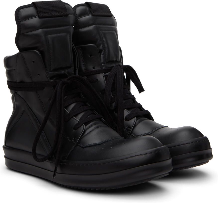 Rick Owens Black Geobasket Sneakers - Picture 2