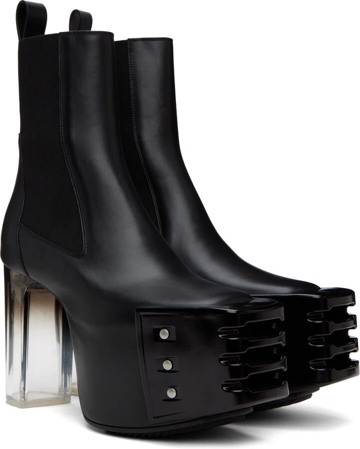 Rick Owens Black Grilled Boots - Picture 2