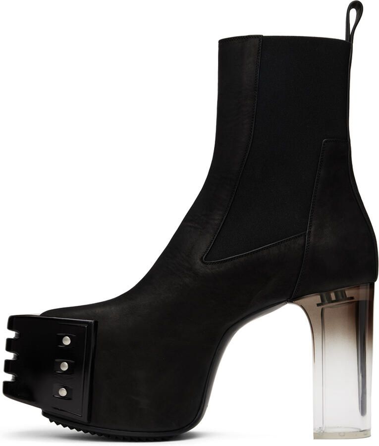 Rick Owens Black Grilled Chelsea Boots