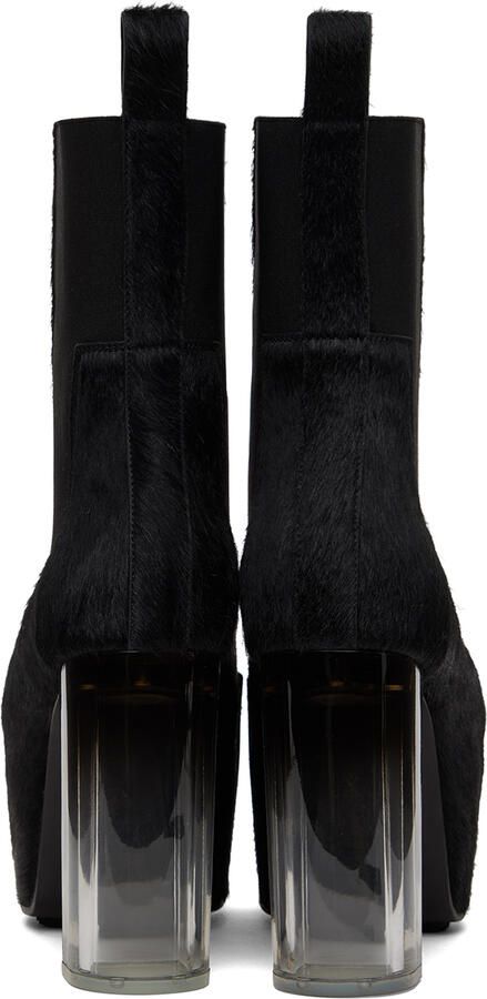 Rick Owens Black Grilled Platform Chelsea Boots - Picture 3