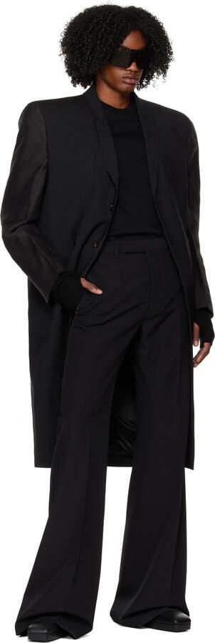 Rick Owens Black Heeled Sliver Chelsea Boots - Picture 4