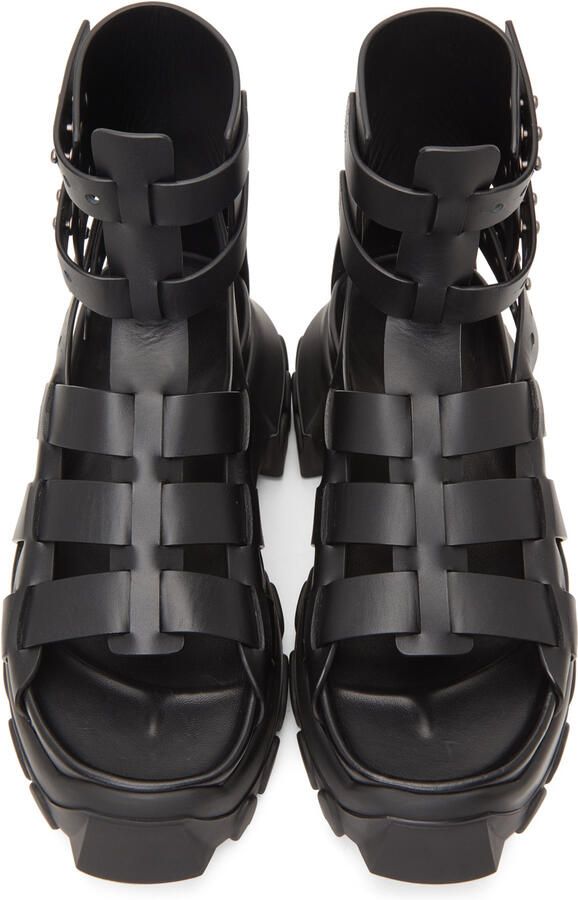 Rick Owens Black Hiking Tractor Sandals - Picture 4