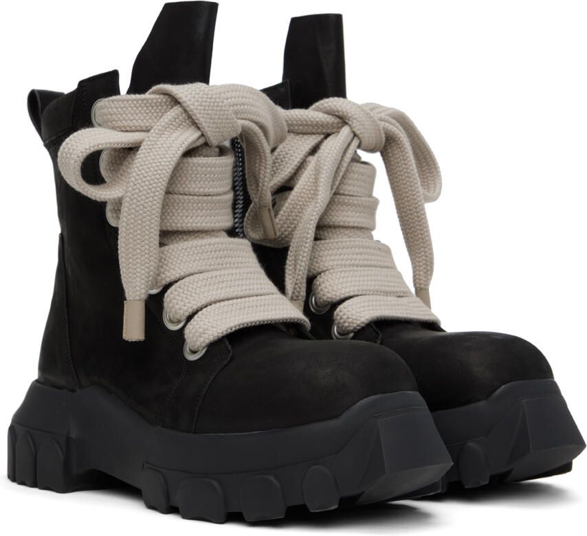 Rick Owens Black Jumbo Laced Bozo Tractor Boots - Picture 3