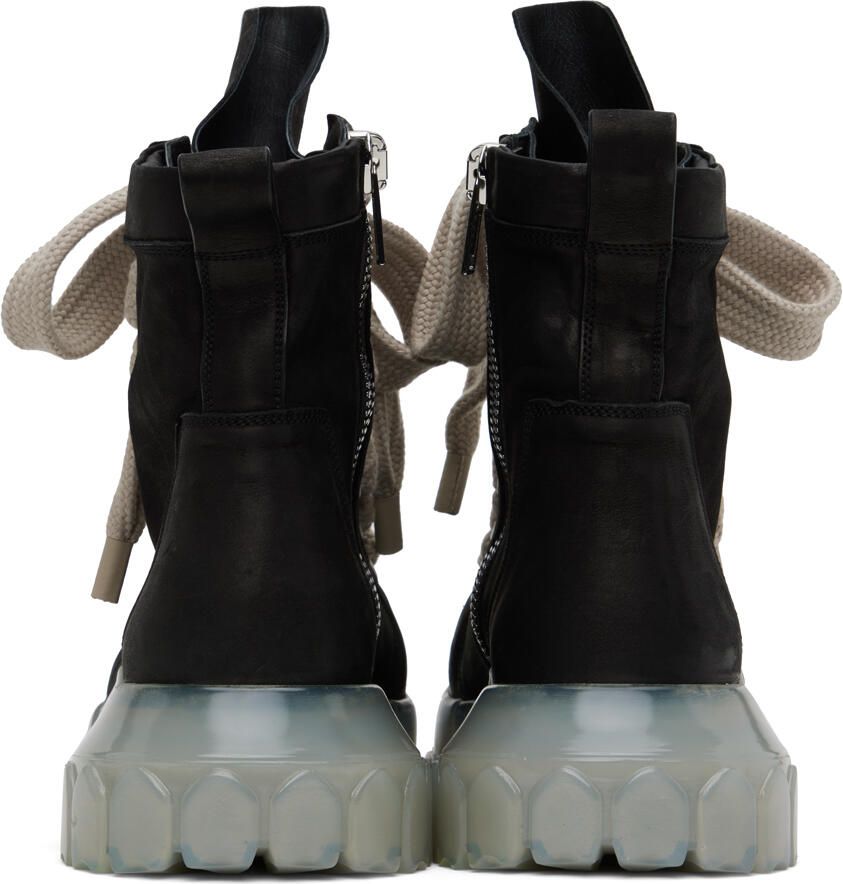 Rick Owens Black Jumbo Laced Bozo Tractor Boots