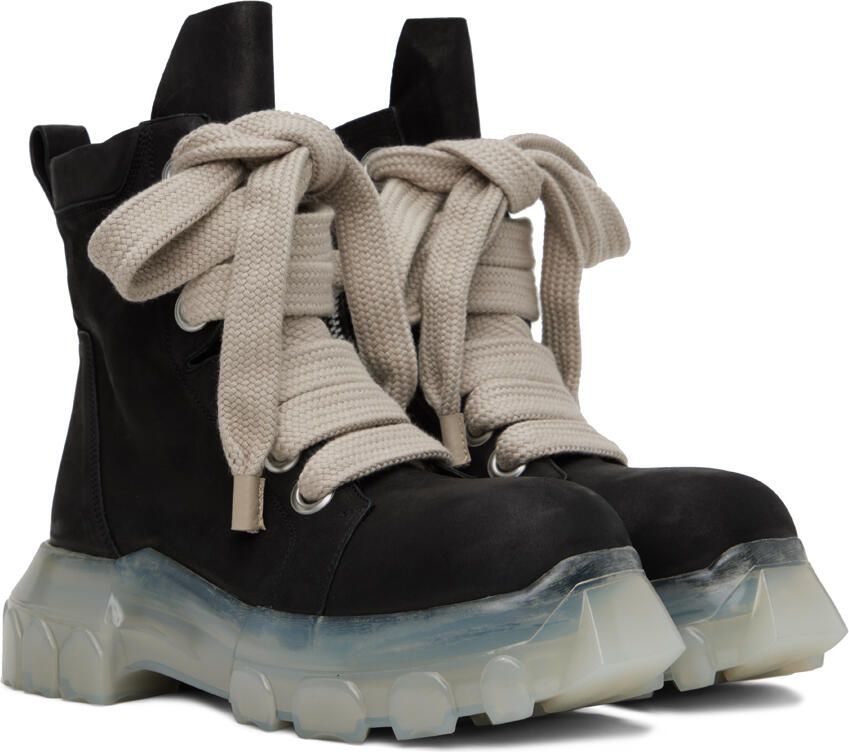 Rick Owens Black Jumbo Laced Bozo Tractor Boots - Picture 2