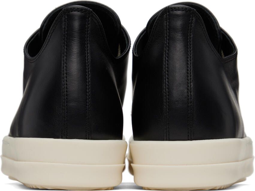 Rick Owens Black Leather Low Sneakers