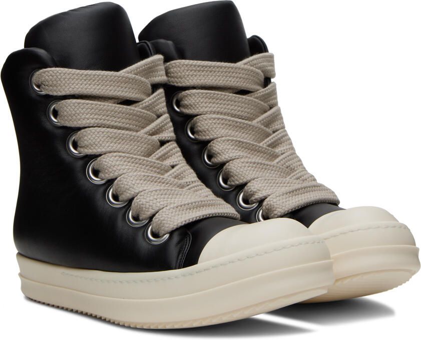 Rick Owens Black Leather Sneakers - Picture 3