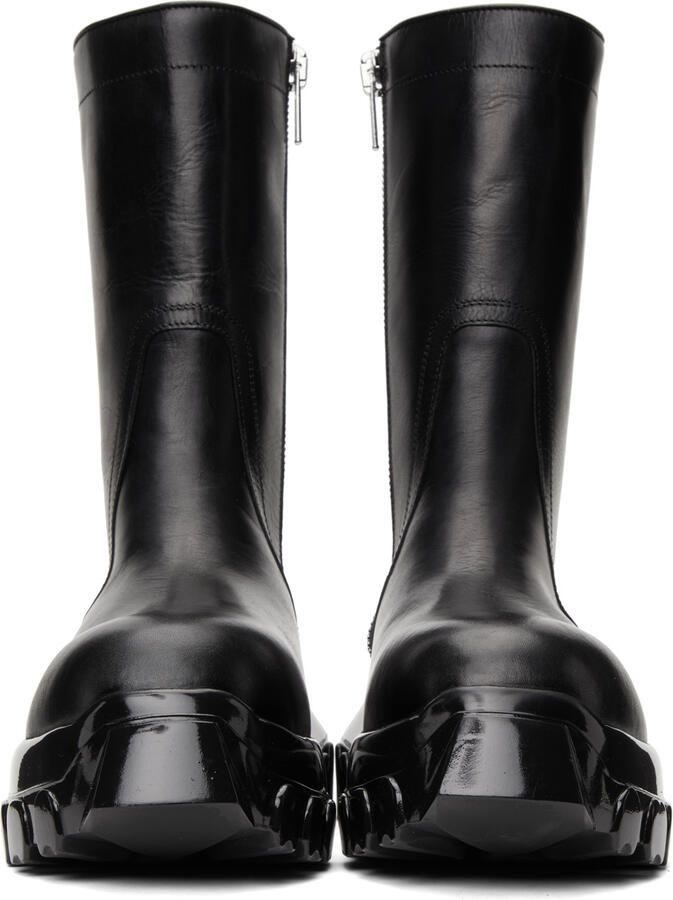 Rick Owens Black Polished Bozo Tractor Boots - Picture 2