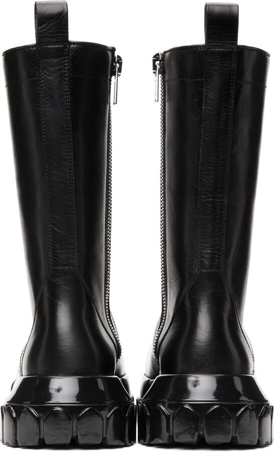 Rick Owens Black Polished Bozo Tractor Boots - Picture 3