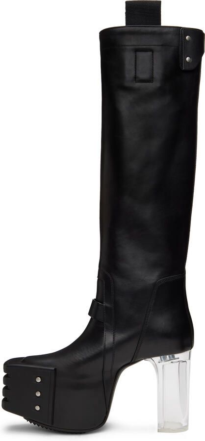 Rick Owens Black Pull On Platform Boots - Picture 2