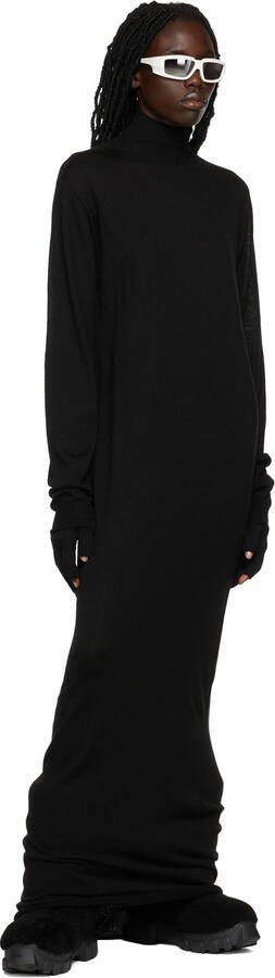 Rick Owens Black Shearling Lunar Tractor Boots - Picture 4