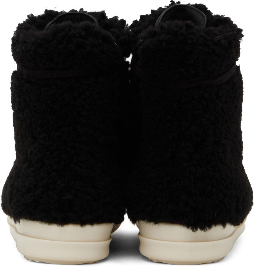 Rick Owens Black Shearling Strobe Sneakers