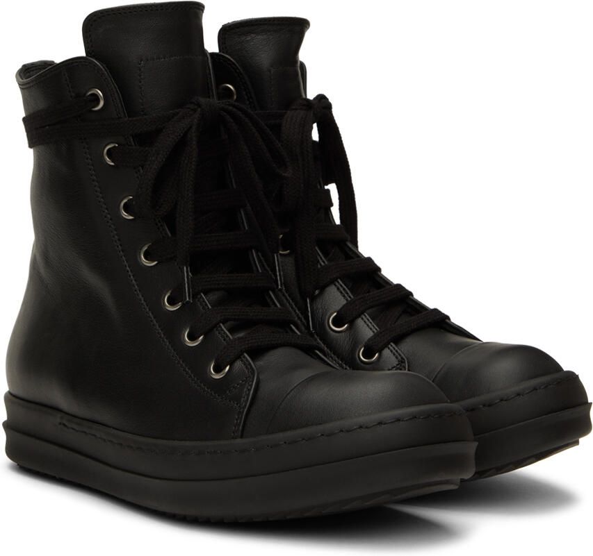 Rick Owens Black Strobe Sneakers - Picture 2