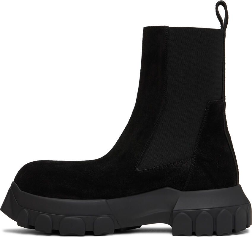 Rick Owens Black Suede Beatle Bozo Tractor Boots