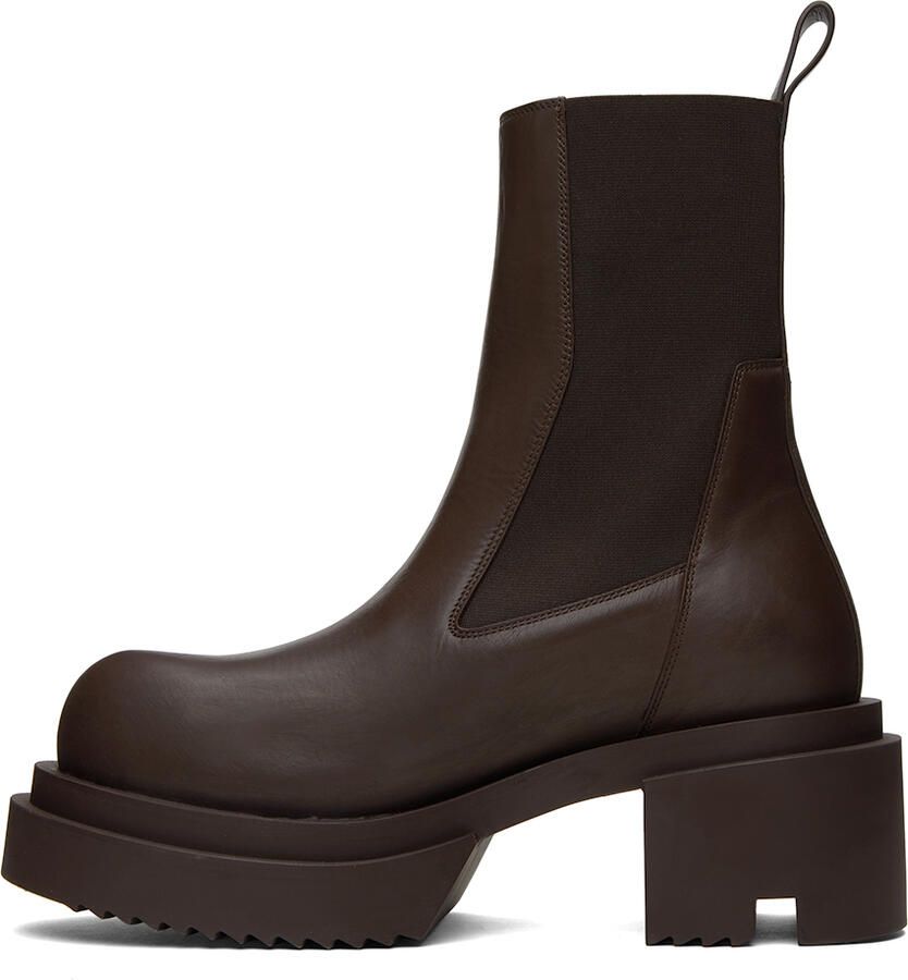 Rick Owens Brown Beatle Bogun Boots