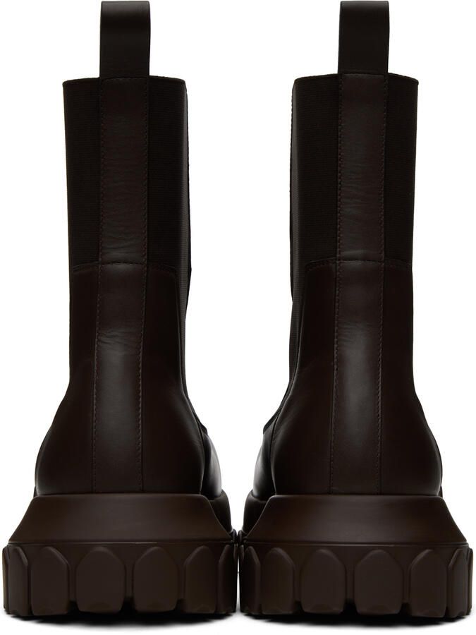 Rick Owens Brown Beatle Bozo Tractor Boots - Picture 4