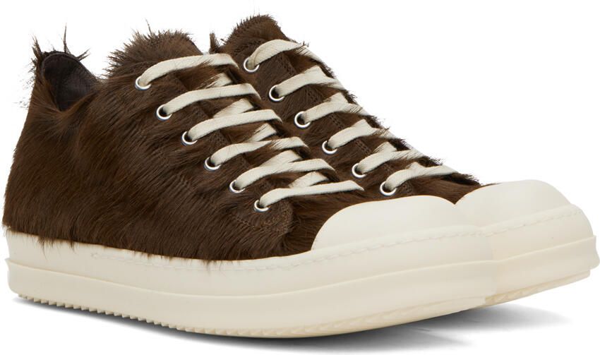 Rick Owens Brown Fur Sneakers - Picture 2