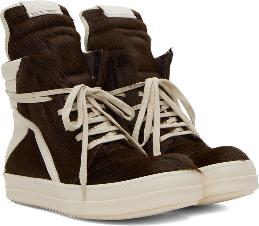 Rick Owens Brown Geobasket Sneakers - Picture 3