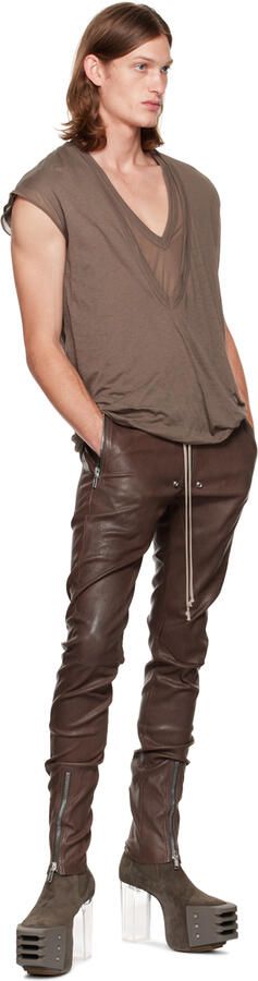 Rick Owens Brown Grilled Platform Boots - Picture 4