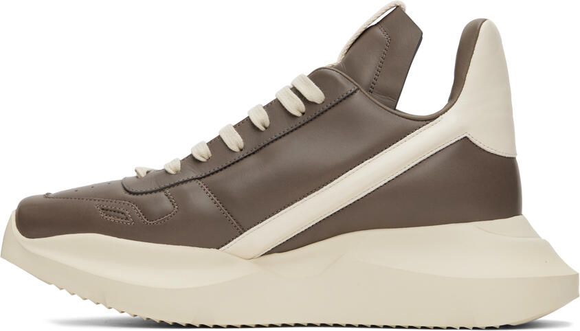 Rick Owens Gray & Off-White Geth Sneakers - Picture 3