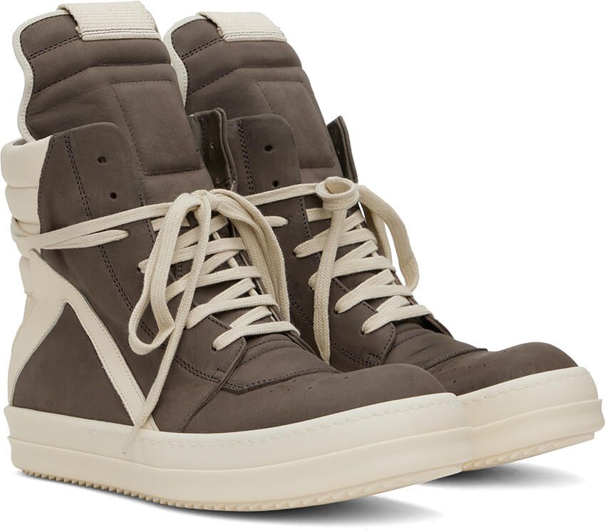 Rick Owens Gray Geobasket Sneakers - Picture 3