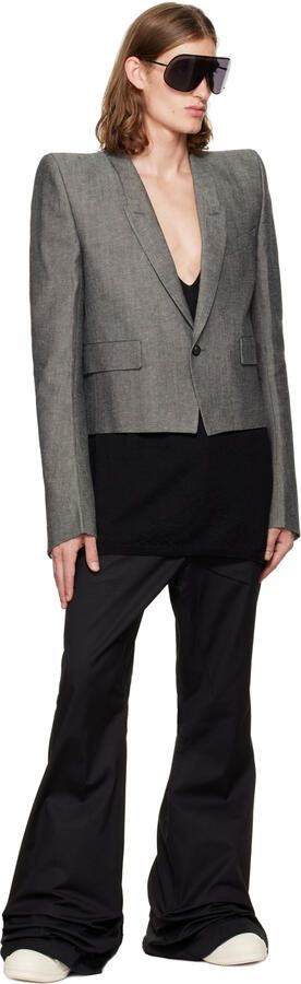 Rick Owens Gray Jumbo Puffer Shearling Sneakers - Picture 4