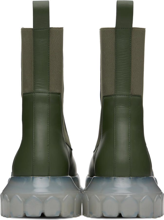 Rick Owens Green Beatle Bozo Tractor Chelsea Boots - Picture 3