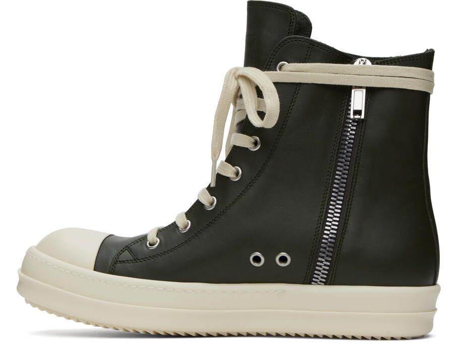 Rick Owens Green High Sneakers - Picture 3
