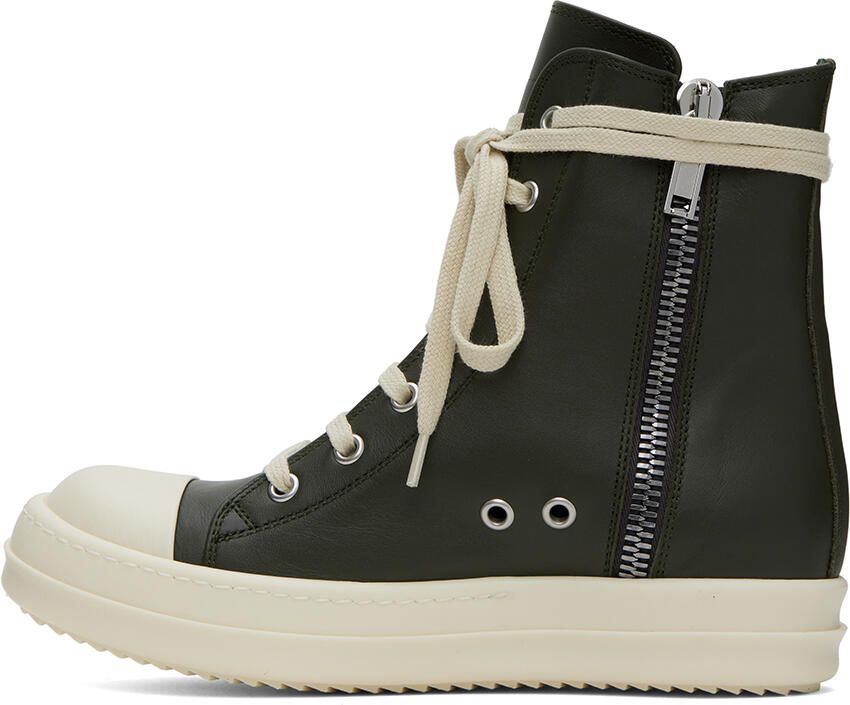 Rick Owens Green High Sneakers - Picture 3