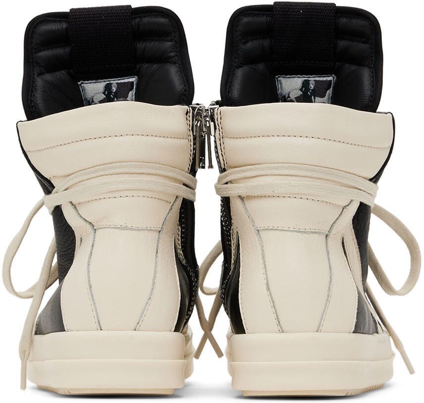 Rick Owens Kids Black & Off-White Geobasket Sneakers
