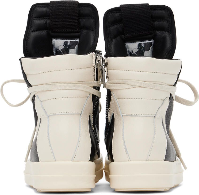 Rick Owens Kids Black & Off-White Geobasket Sneakers