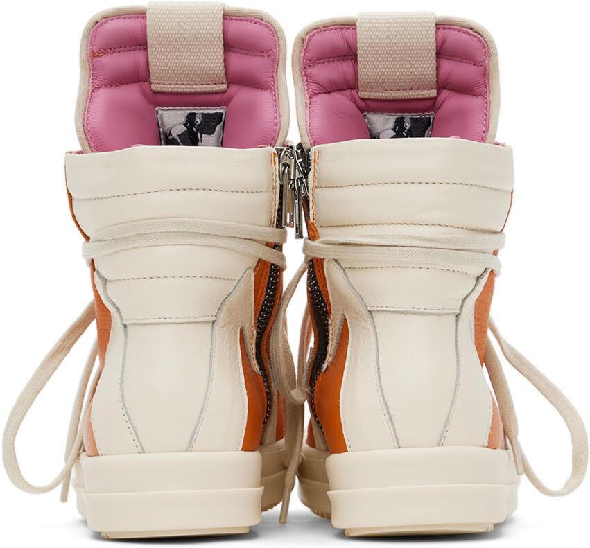 Rick Owens Kids Orange & Off-White Geobasket Sneakers