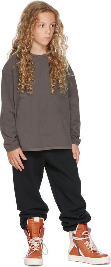 Rick Owens Kids Orange & Off-White Geobasket Sneakers - Picture 4