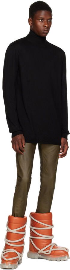 Rick Owens Orange Lunar Tractor Boots - Picture 4