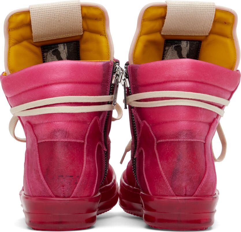 Rick Owens Pink Geobasket Sneakers