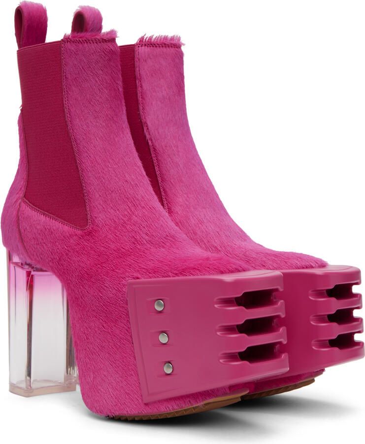 Rick Owens Pink Grilled Boots - Picture 3